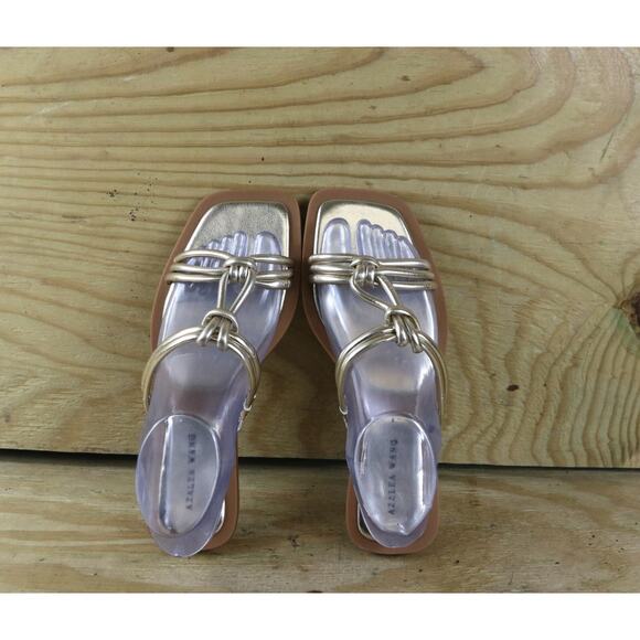 Azalea Wang Sandals Womens 11 Lot of 2 Gold Orange Steston Slip On Rope New - Picture 10 of 10
